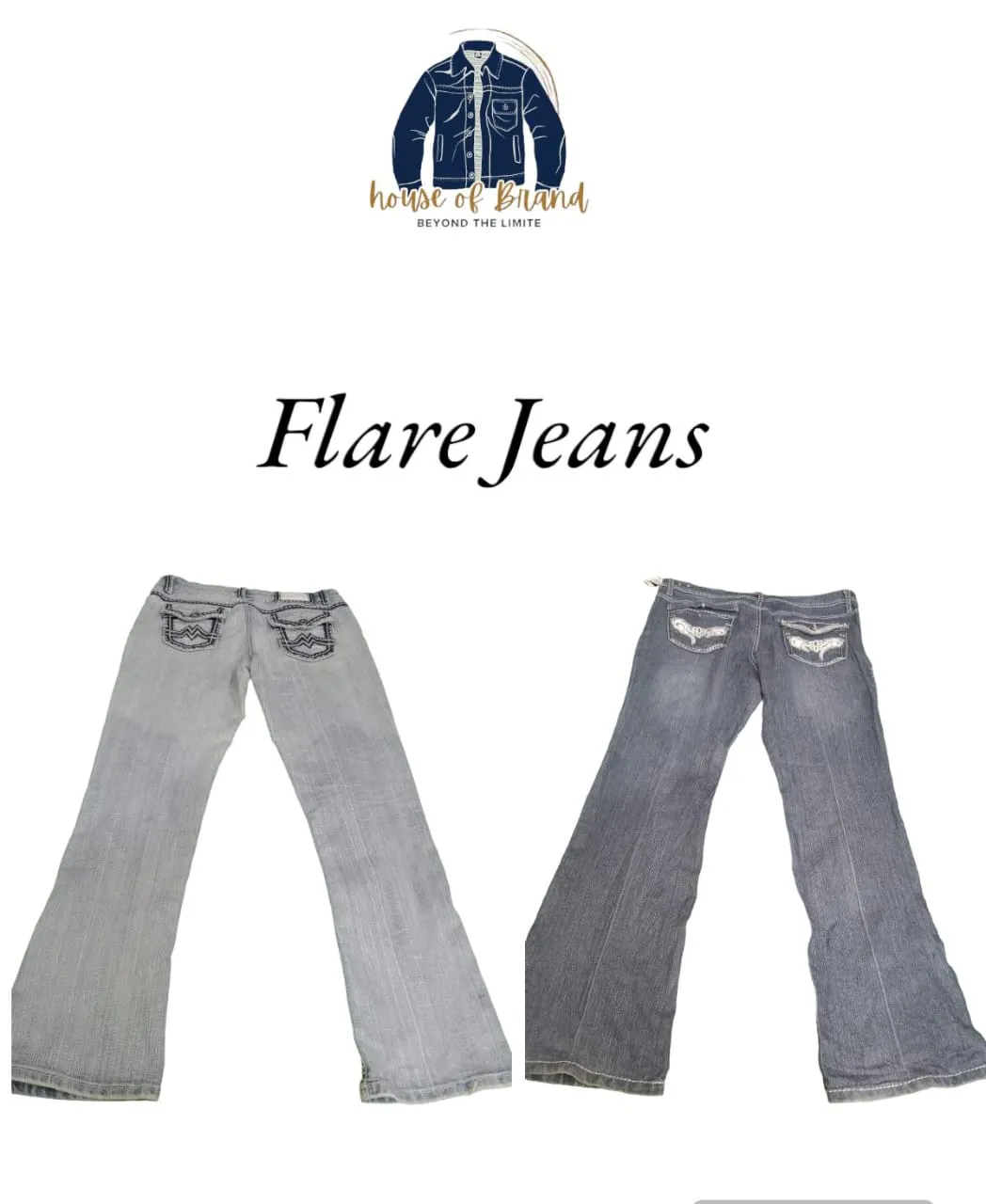 15 pcs grade C flare u jeans