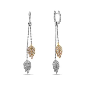 18K Yellow Gold Earrings With 0.81 CT Diamonds for Women