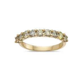 18k Yellow Gold Wedding Band with 1.25 CT Diamonds for Women