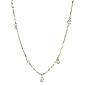 ~1ct Free-Set Marquis, Round, and Pear Shaped Diamond Necklace