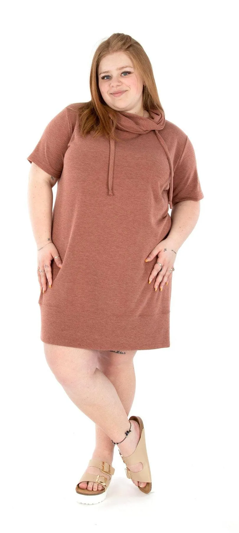 4240 // NATHALIE Wrap funnel neck sweatshirt and tunic