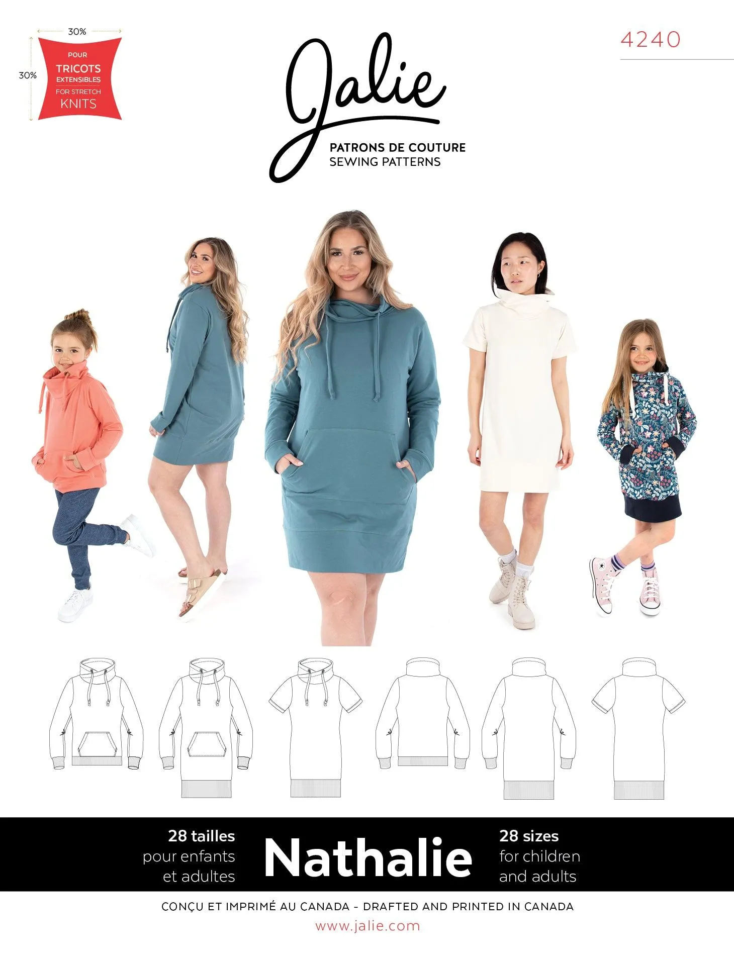 4240 // NATHALIE Wrap funnel neck sweatshirt and tunic