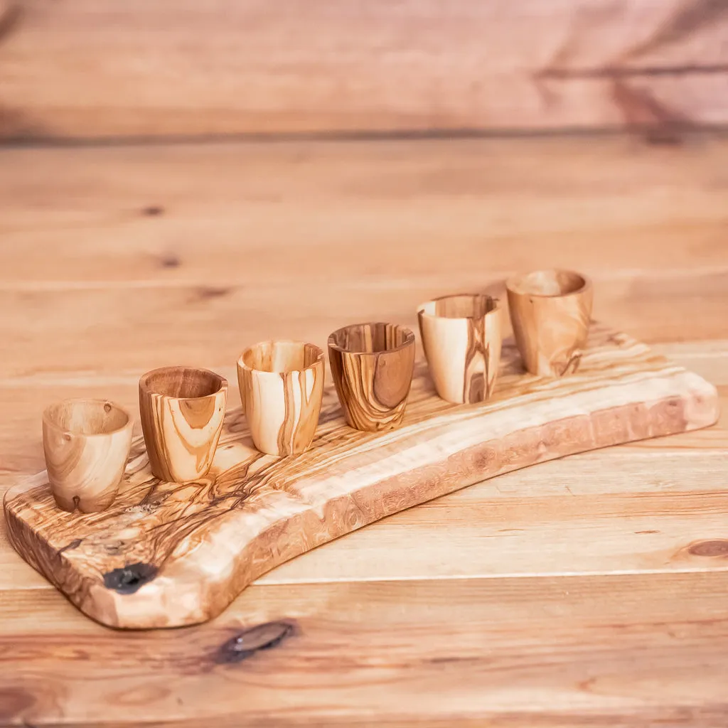 6 Wooden Cup serving set