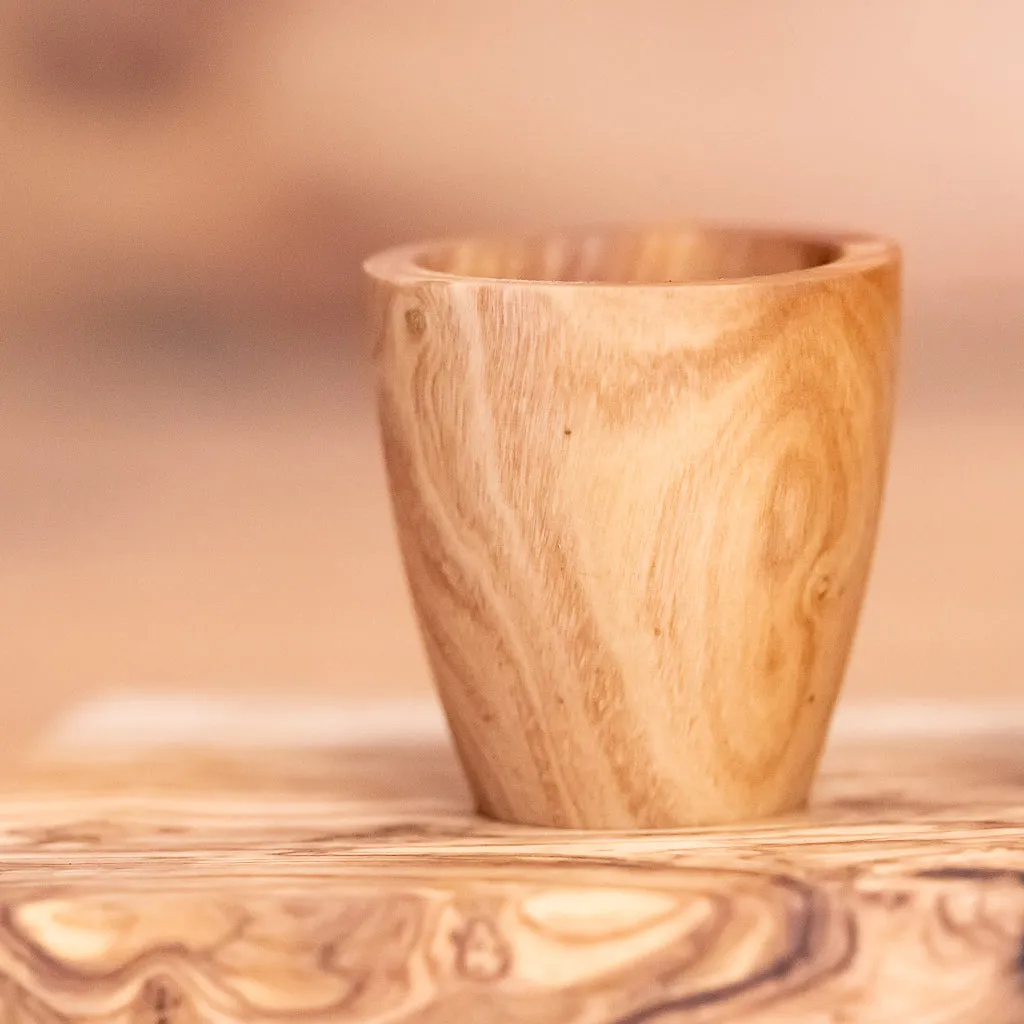 6 Wooden Cup serving set