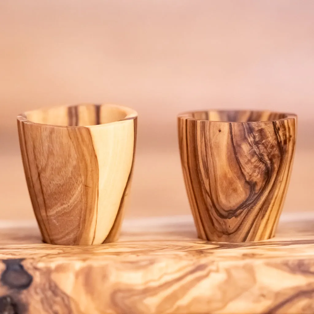 6 Wooden Cup serving set