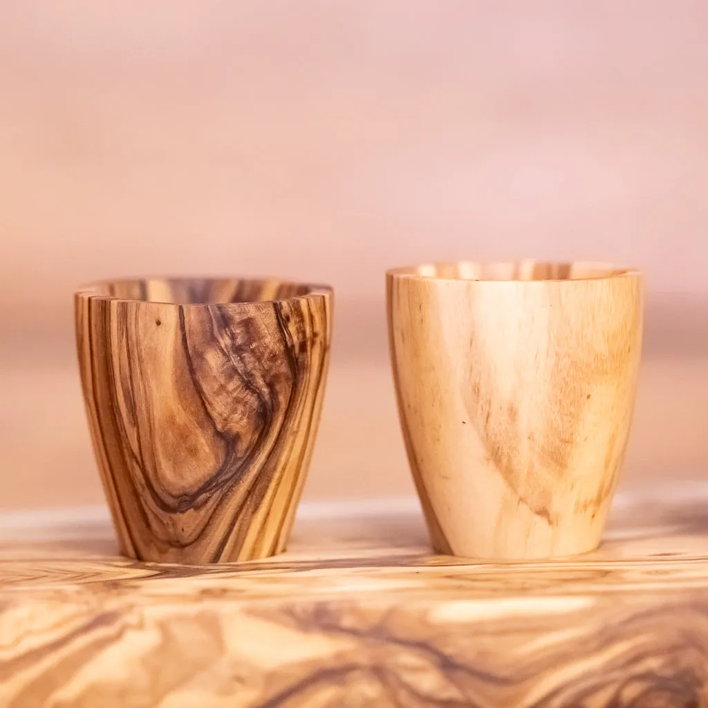 6 Wooden Cup serving set