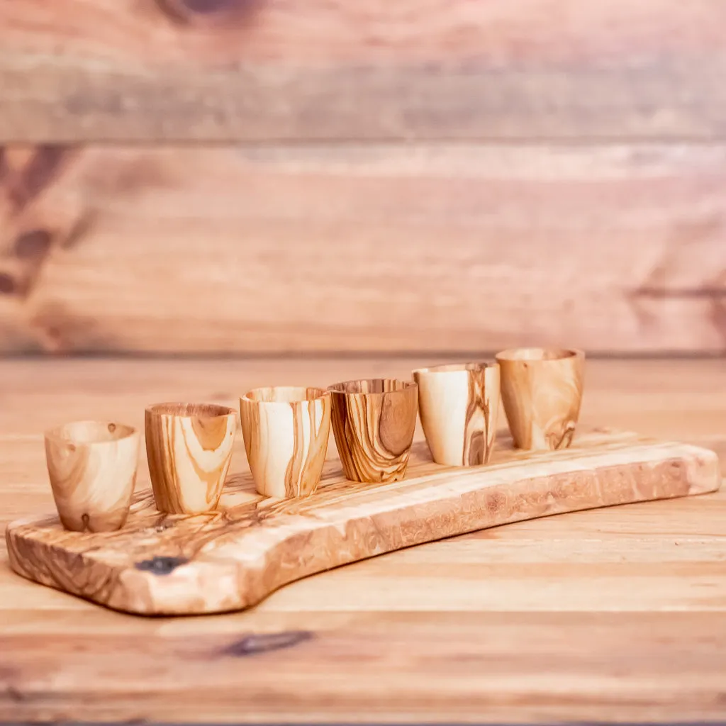 6 Wooden Cup serving set