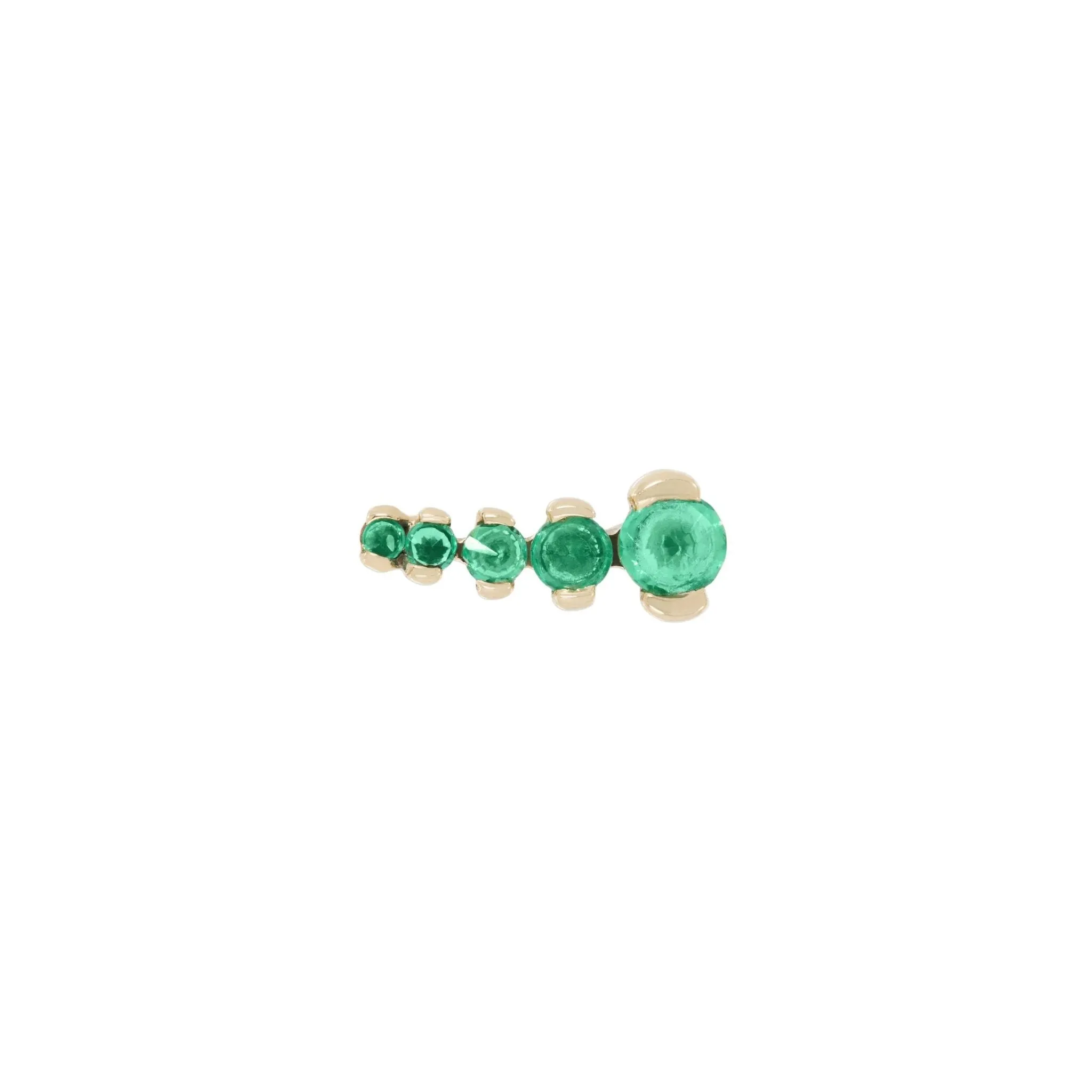 9K Gold Prong-Set Graduated Emerald Stud