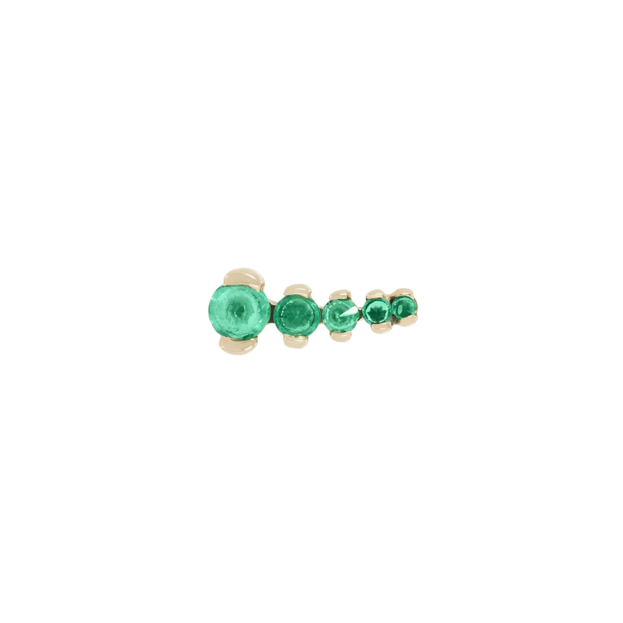 9K Gold Prong-Set Graduated Emerald Stud