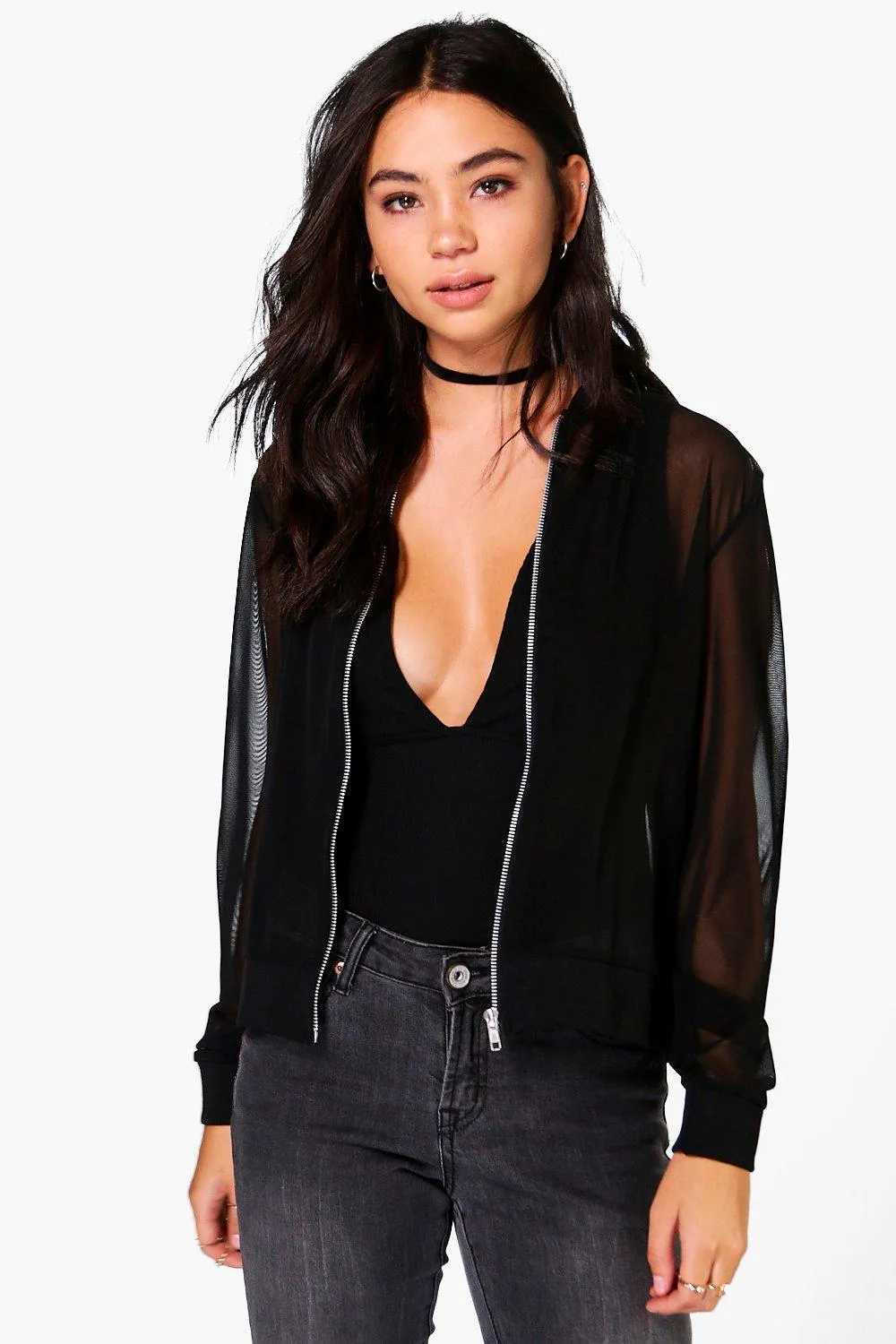 Abigail Mesh Bomber Jacket