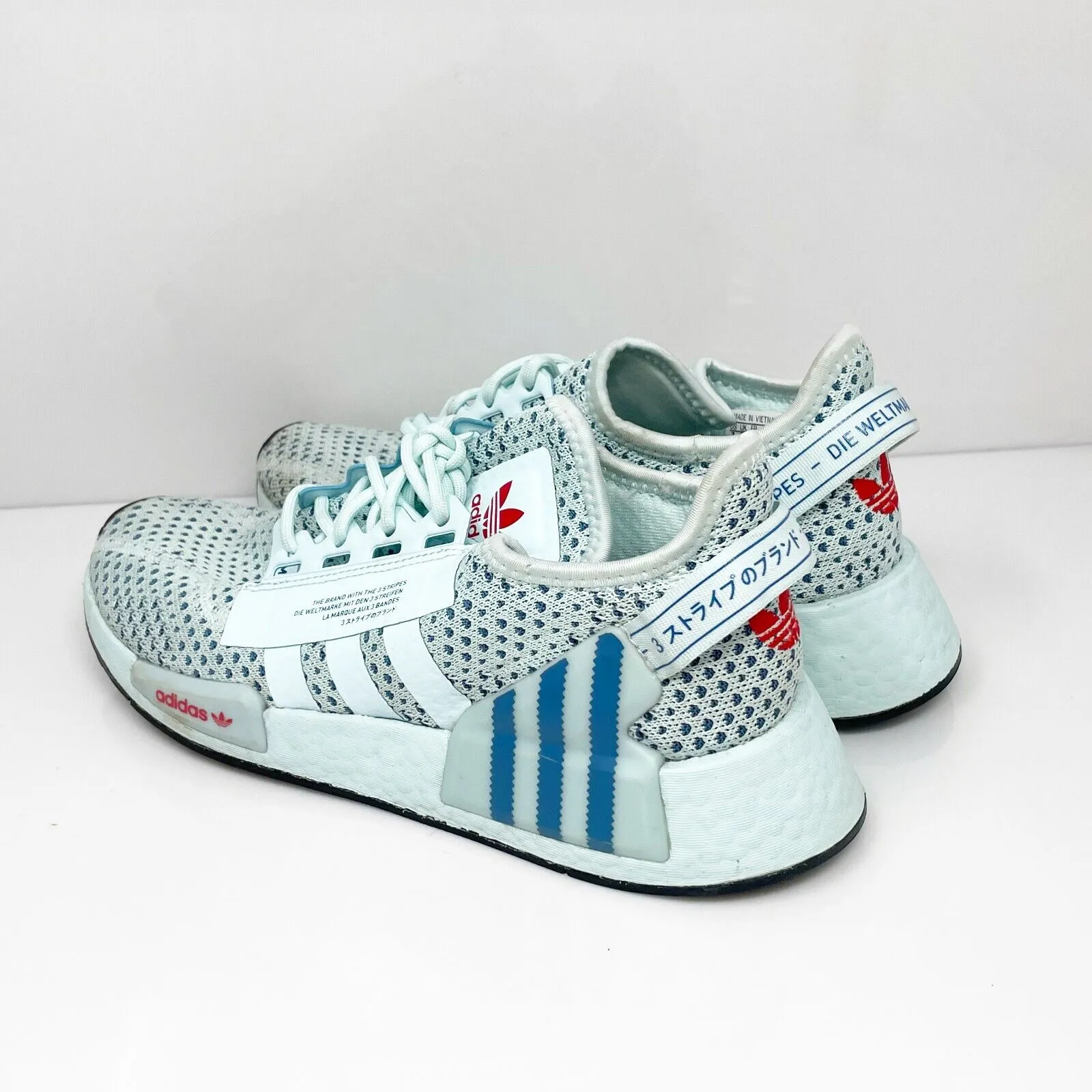 Adidas Boys NMD R1 V2 FZ6234 Blue Running Shoes Sneakers Size 7