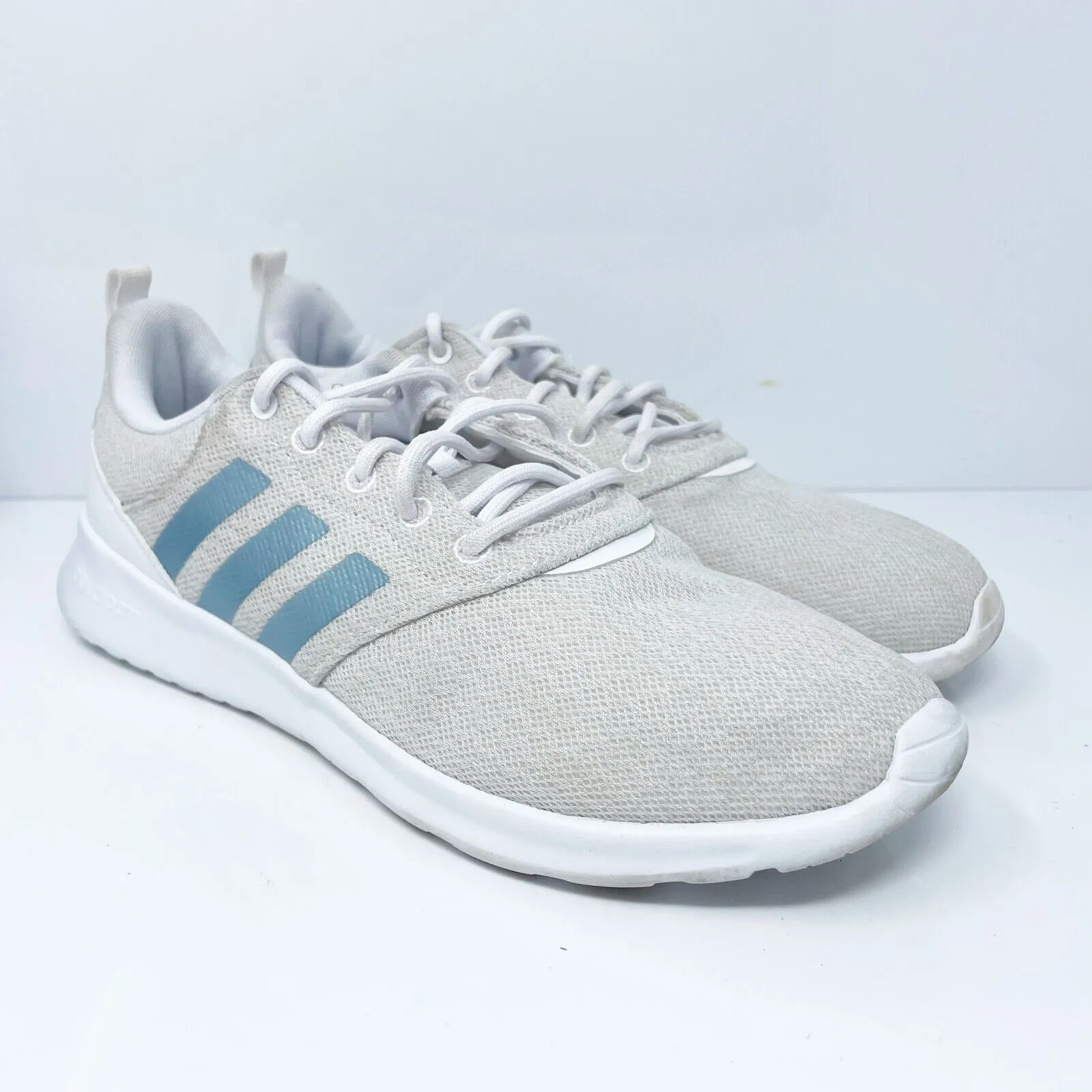 Adidas Womens QT Racer 2.0 H05798 White Running Shoes Sneakers Size 10