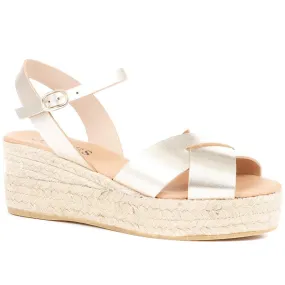 Alaina Leather Espadrille Wedges