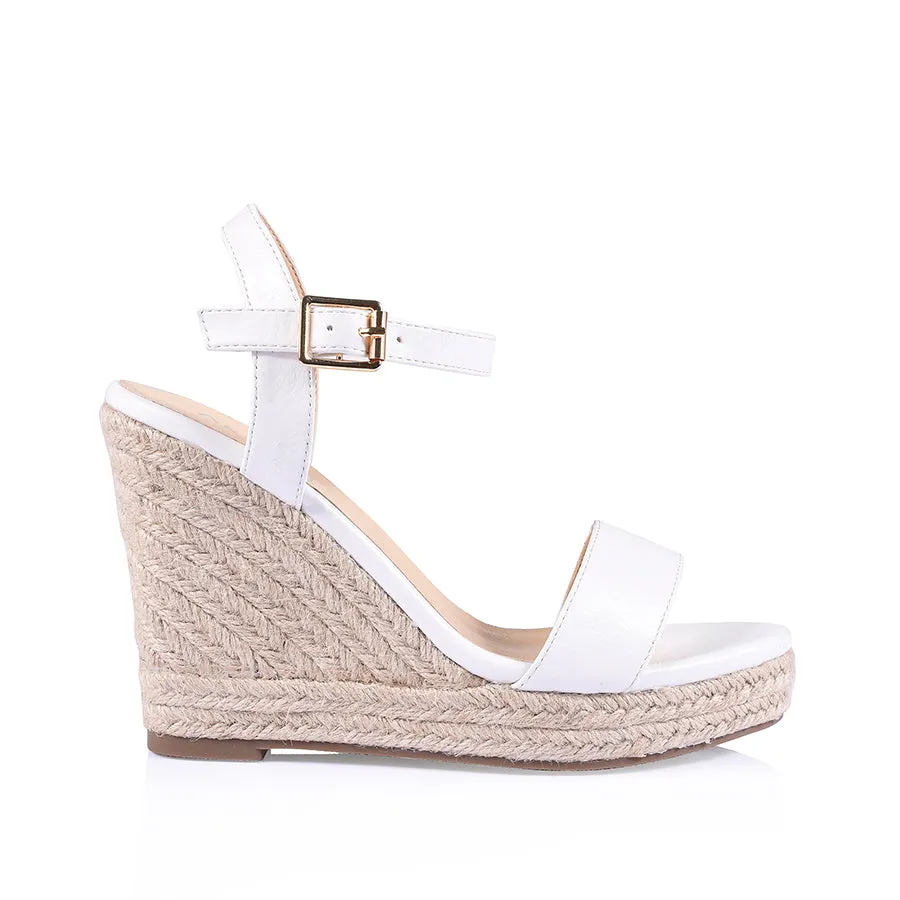 Amaya Rope Wedges - White Softee