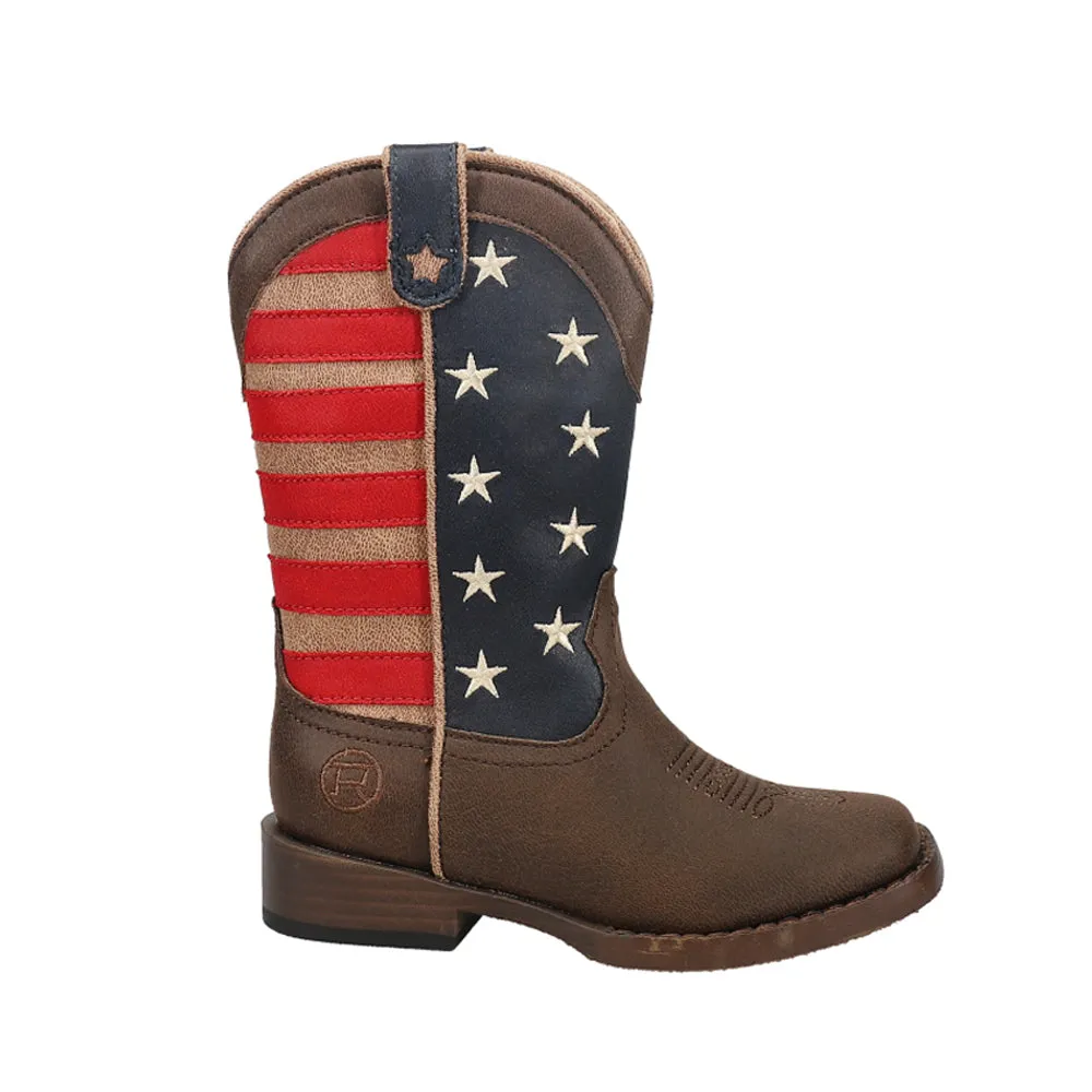 American Patriotic Square Toe Cowboy Boots (Little Kid)