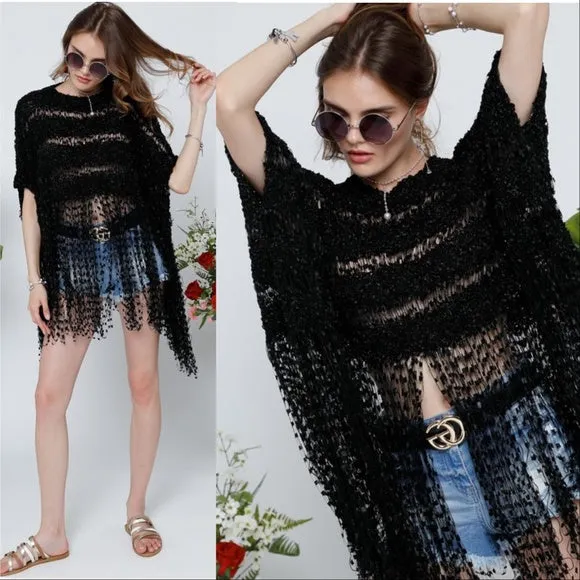 Black Fringe Top - Angela - Women's Fashion