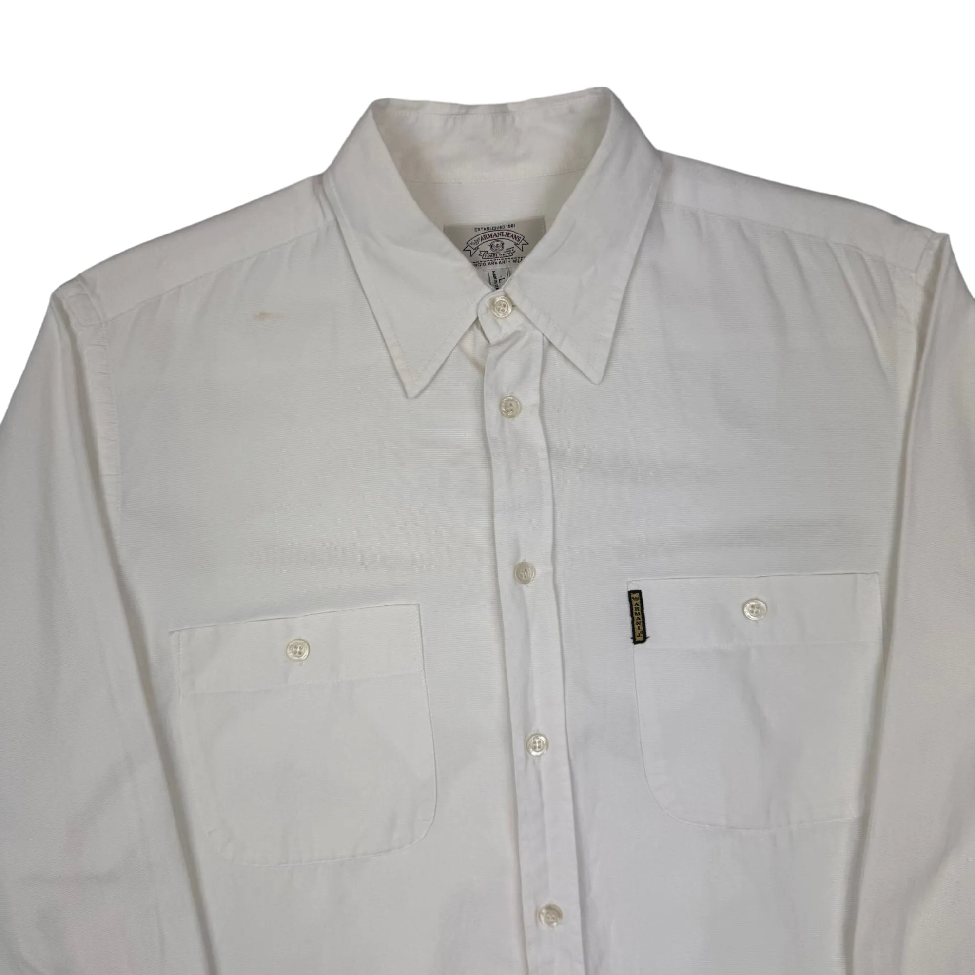 Armani Jeans White Long Sleeve Shirt