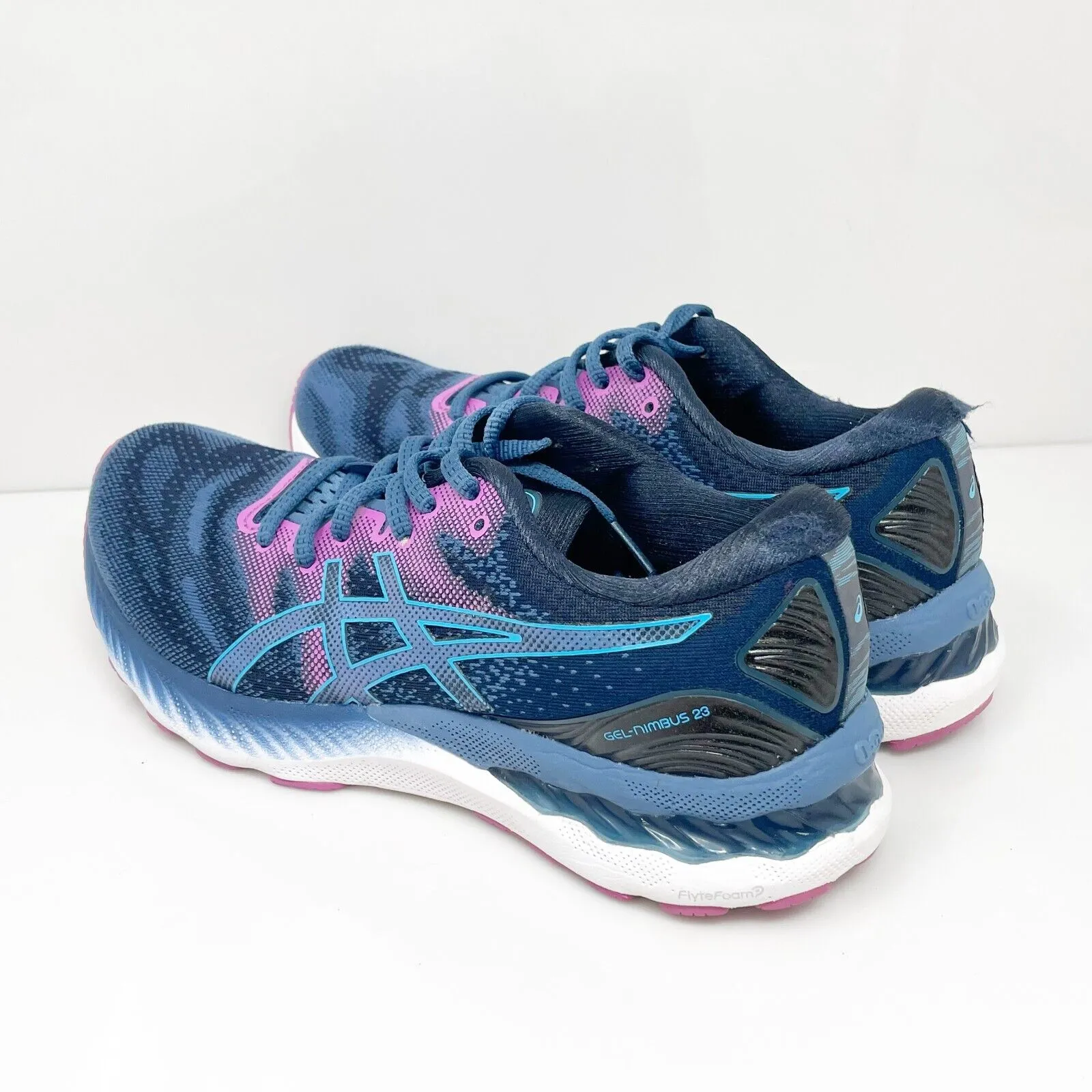 Asics Womens Gel Nimbus 23 1012A885 Blue Running Shoes Sneakers Size 8.5