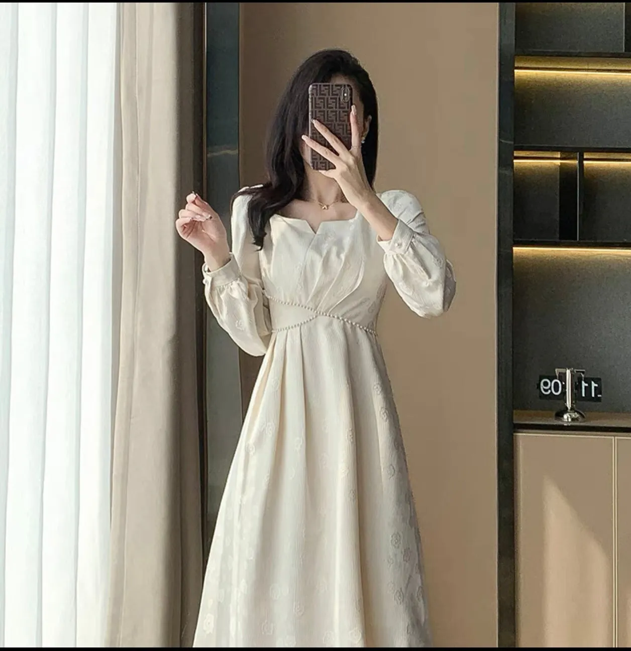 Autumn new retro fashion temperament gentle girl high-end slim long dress red engagement dress dress