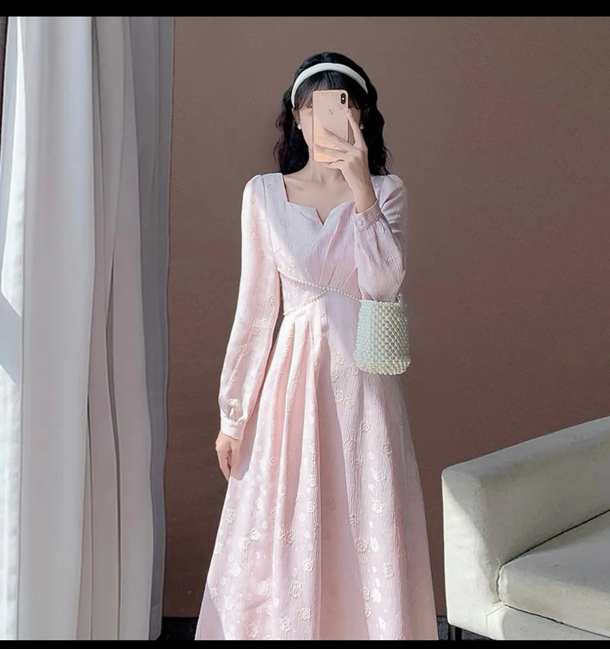 Autumn new retro fashion temperament gentle girl high-end slim long dress red engagement dress dress