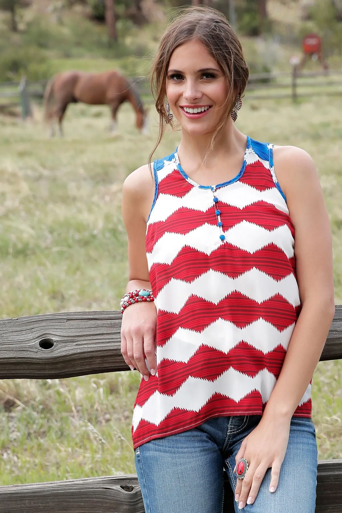 Aztec Print Tank Top for Women