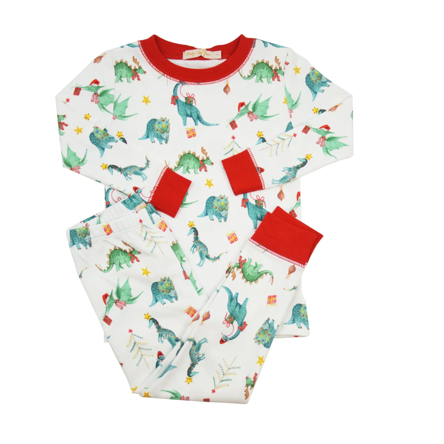 Baby Club Chic - Printed Kid Set - Jurassic Xmas