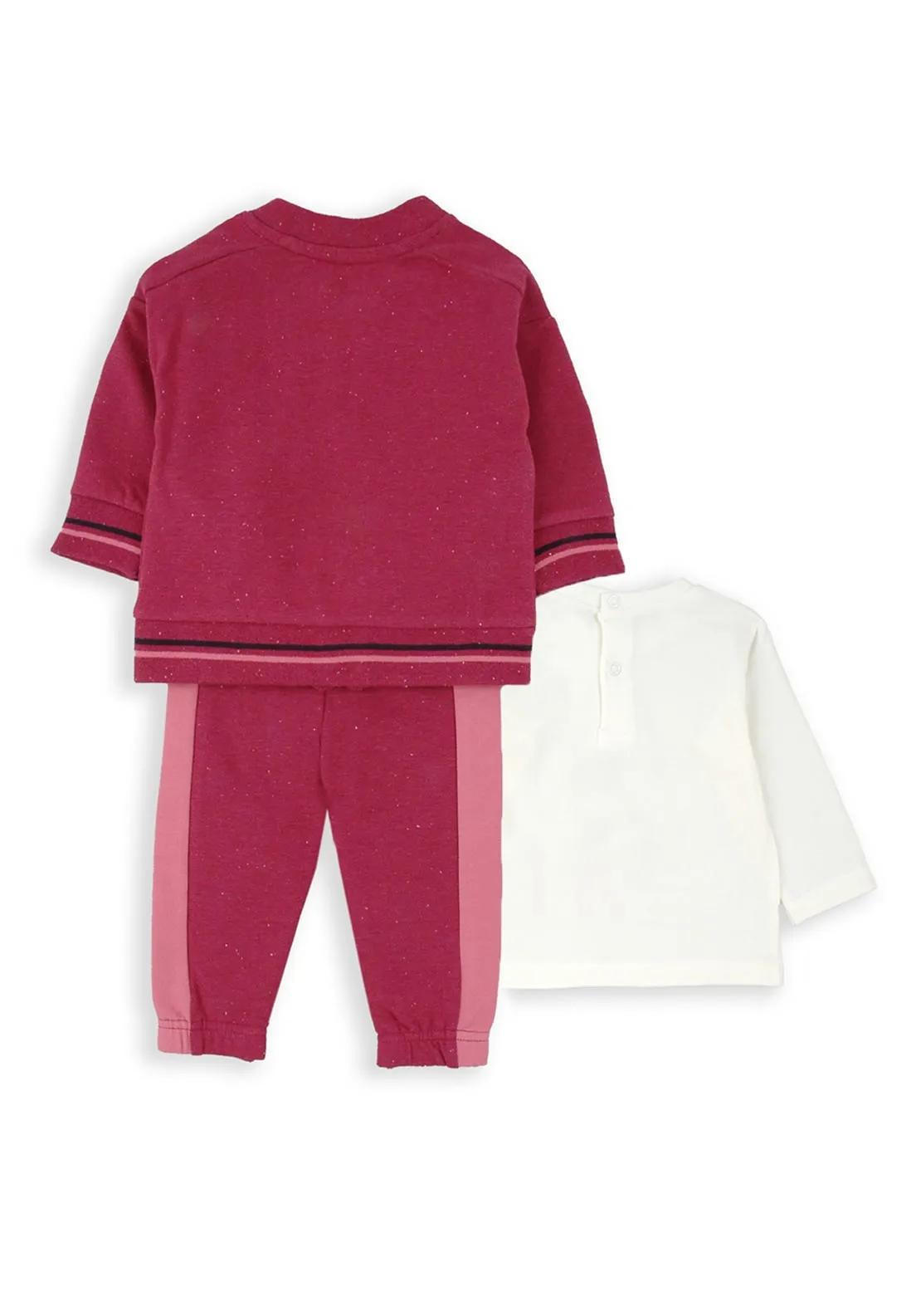 Babybol Baby Girl Forever Love 3 Piece Tracksuit, Pink