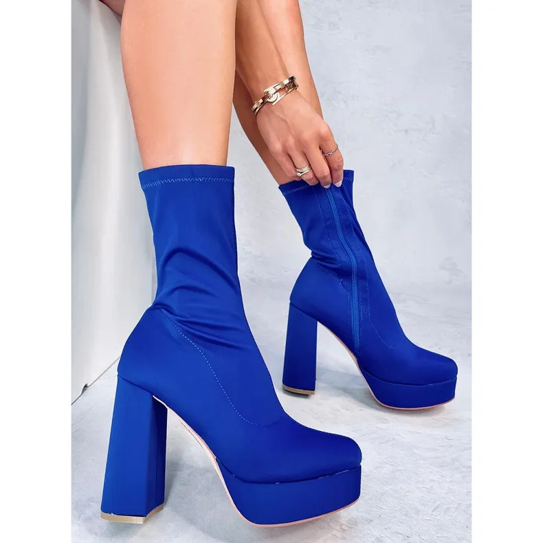 Blue platform boots by Baldacci