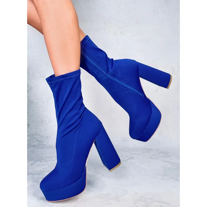 Blue platform boots by Baldacci