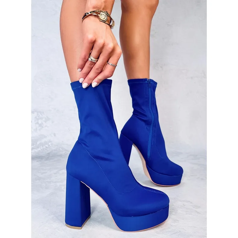 Blue platform boots by Baldacci