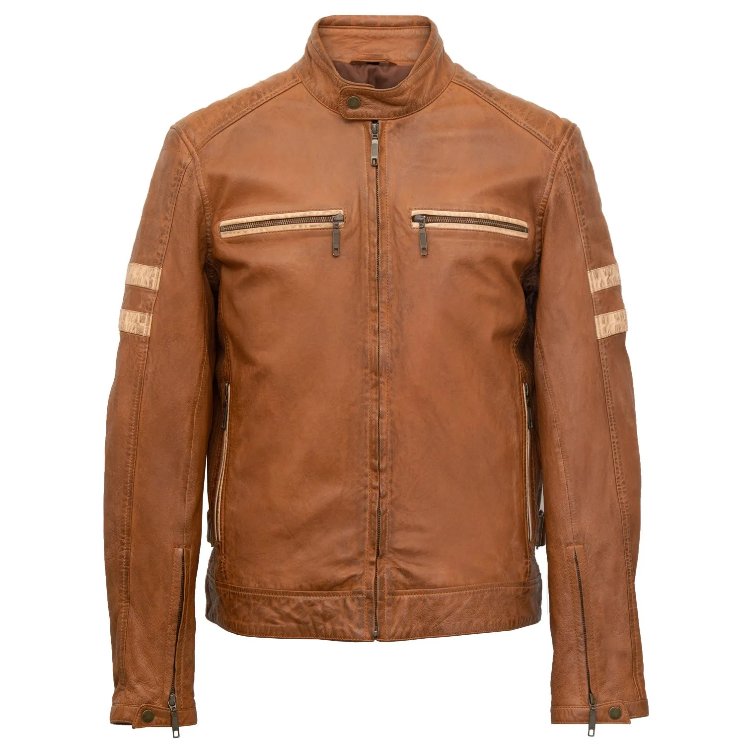 Becket: Men's Tan Leather Jacket