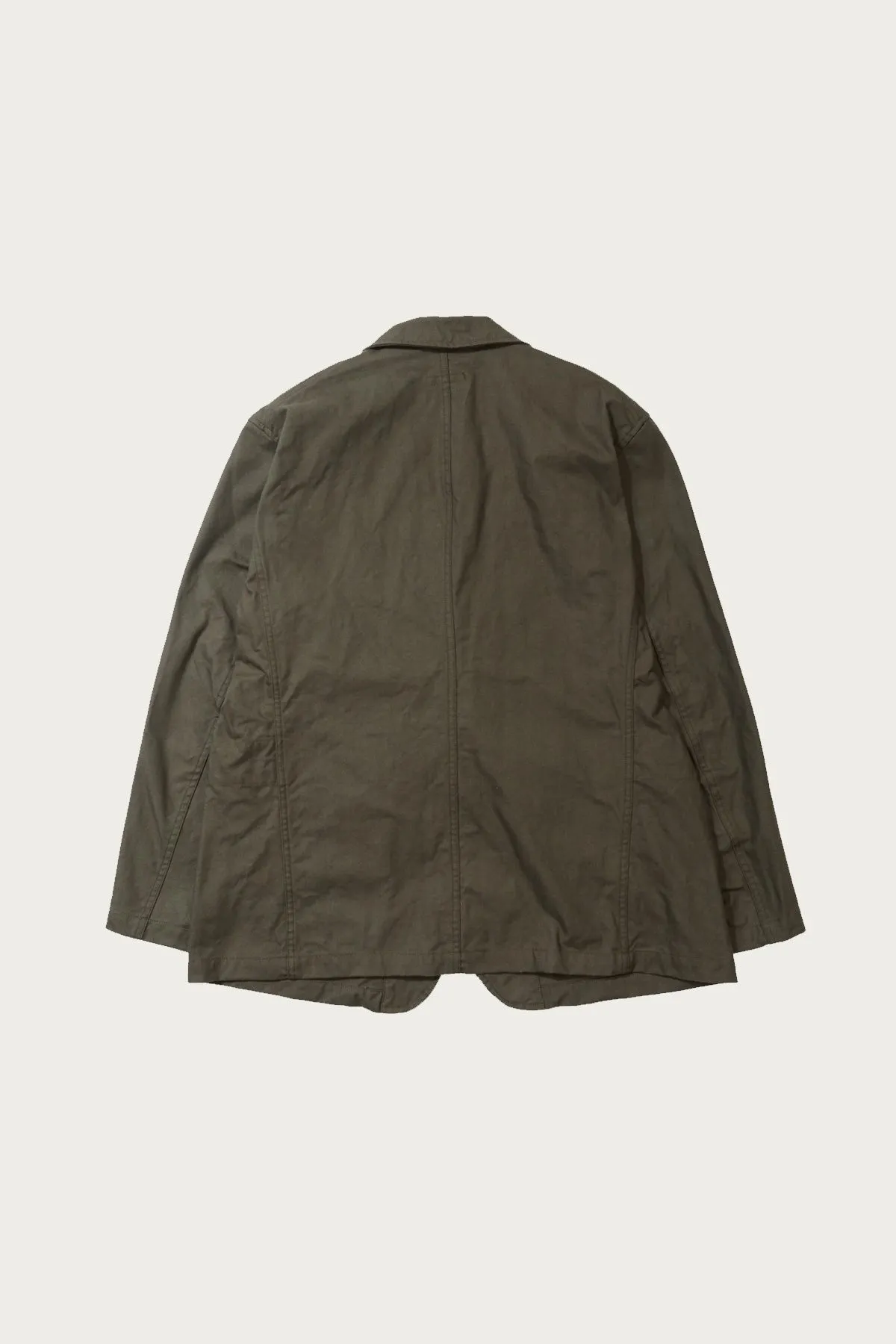 Bedford Jacket - Olive Cotton Brushed Herringbone