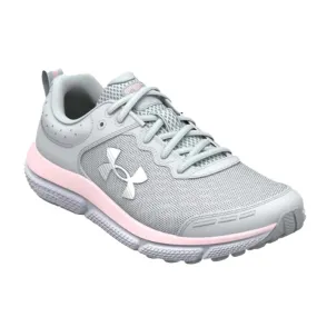 Big Girl Under Armour Assert 10 in Halo Gray/Pink Sugar/Iridescent