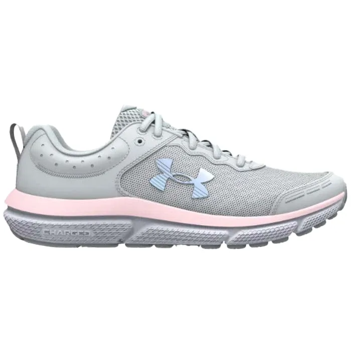 Big Girl Under Armour Assert 10 in Halo Gray/Pink Sugar/Iridescent