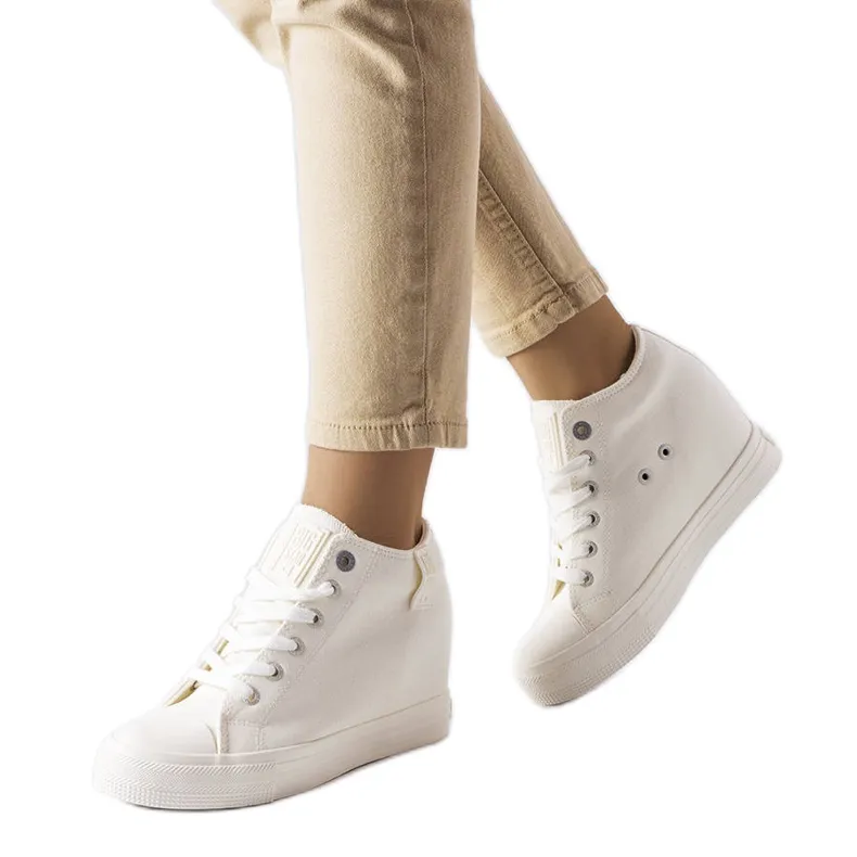 Big Star LL274035 white wedge sneakers