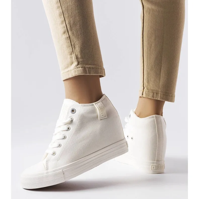 Big Star LL274035 white wedge sneakers