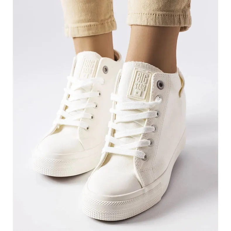 Big Star LL274035 white wedge sneakers