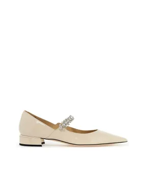 Bing Flat Pumps in Neutral with Crystal Strap