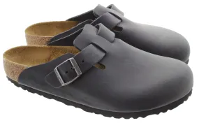 BIRKENSTOCK Adults Oiled Boston Mules In Black