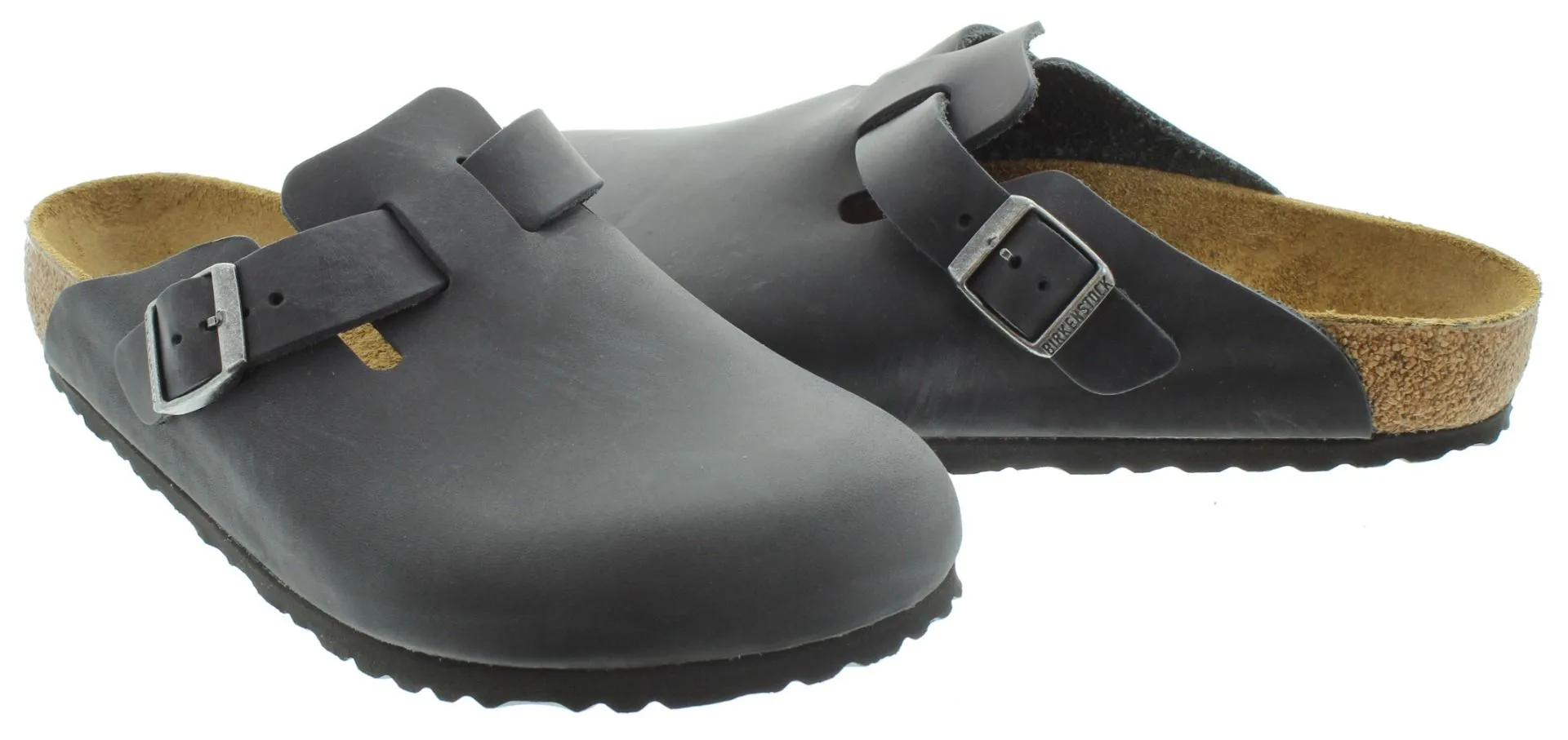 BIRKENSTOCK Adults Oiled Boston Mules In Black