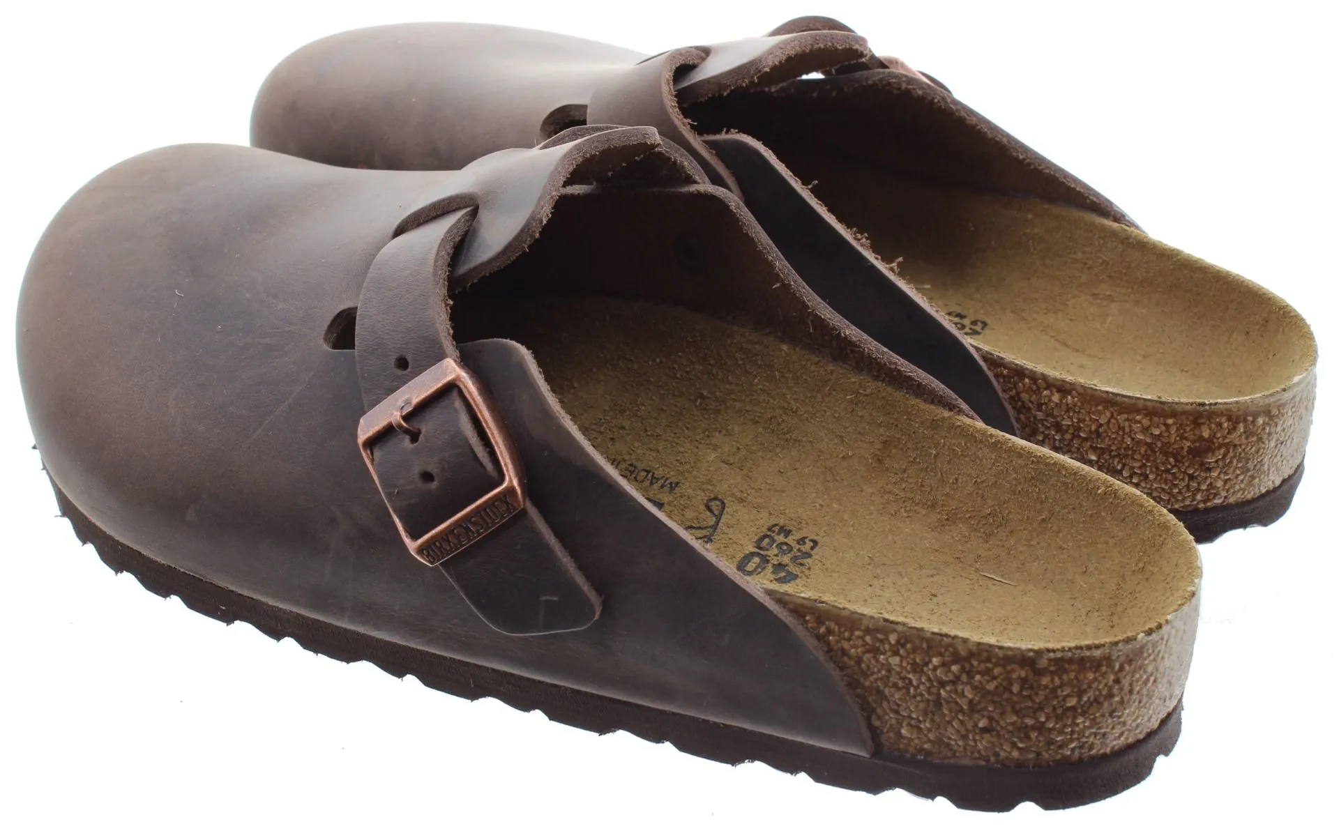 BIRKENSTOCK Adults Oiled Boston Mules In Habana Brown