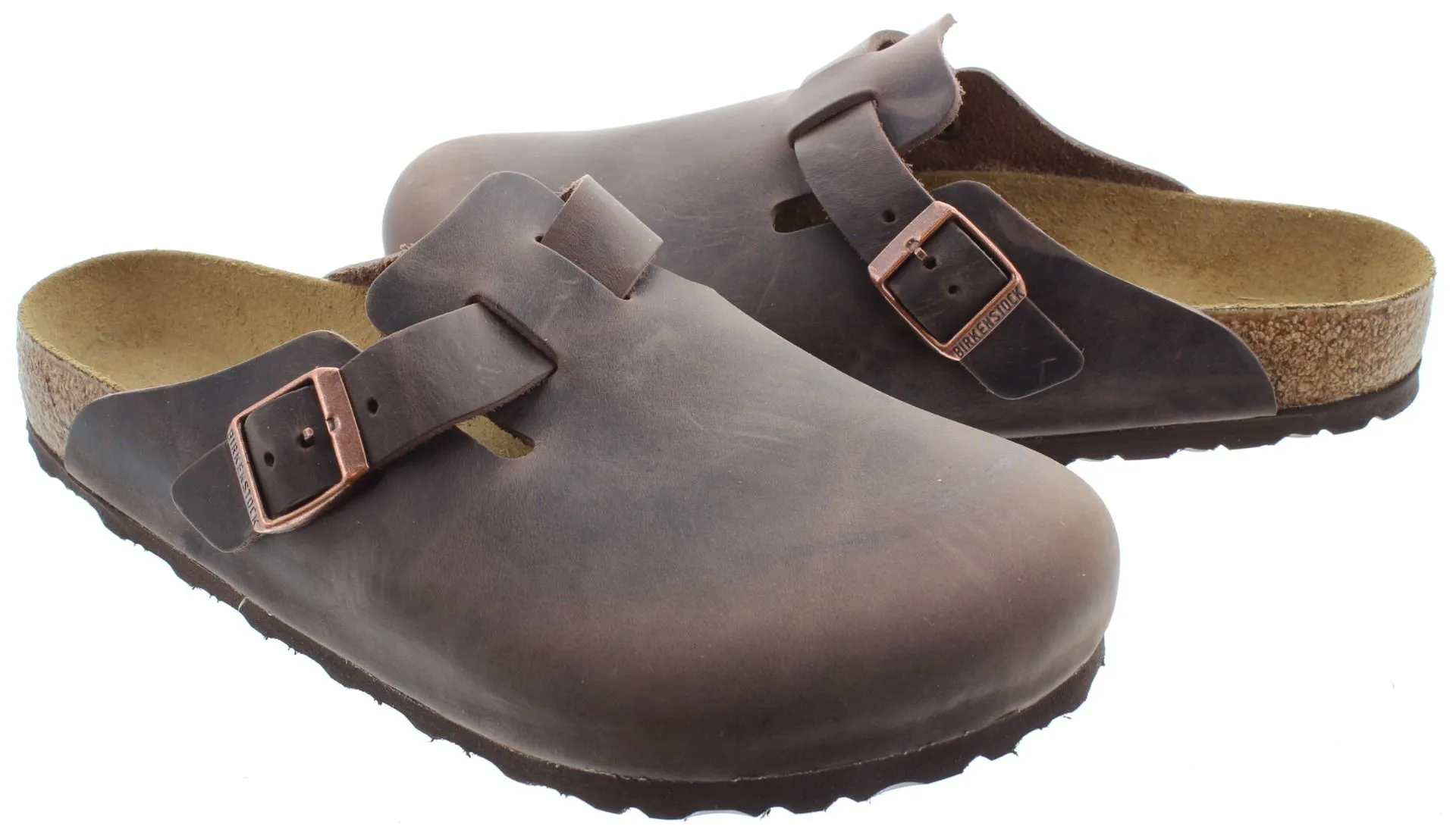 BIRKENSTOCK Adults Oiled Boston Mules In Habana Brown