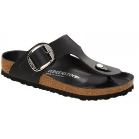 Black Leather Birkenstock Mules