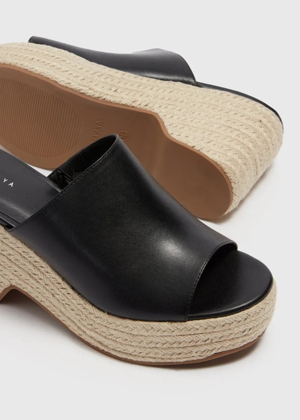 Chic Black Espadrille Mules