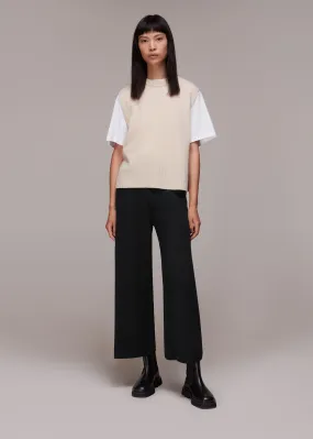 Black Knitted Wide Leg Trousers