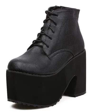 Black Chunky Heel Boots