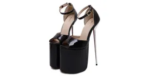 Black Stiletto Sandals