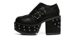 Black Metal Studs Heels