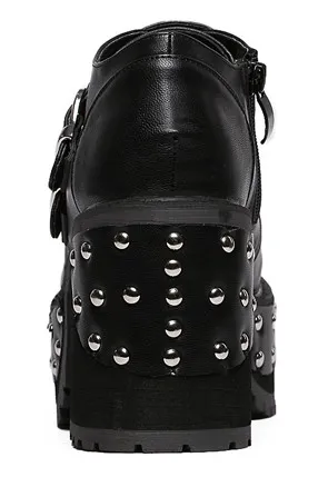 Black Metal Studs Heels