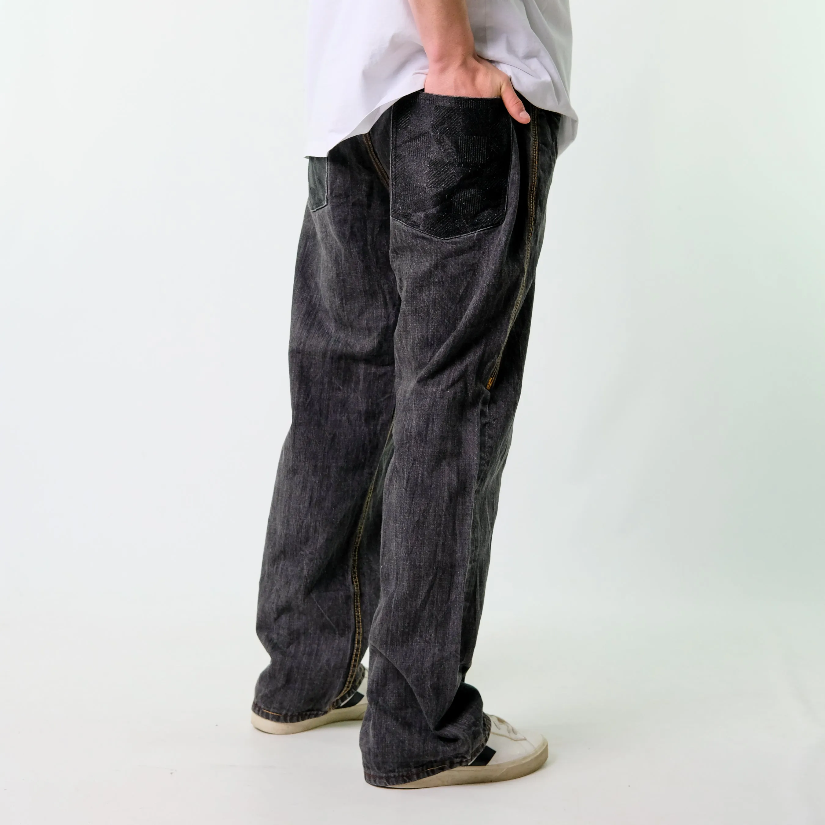 Black y2ks Rocawear Denim Hip Hop Jeans Baggy Pants (38x30)